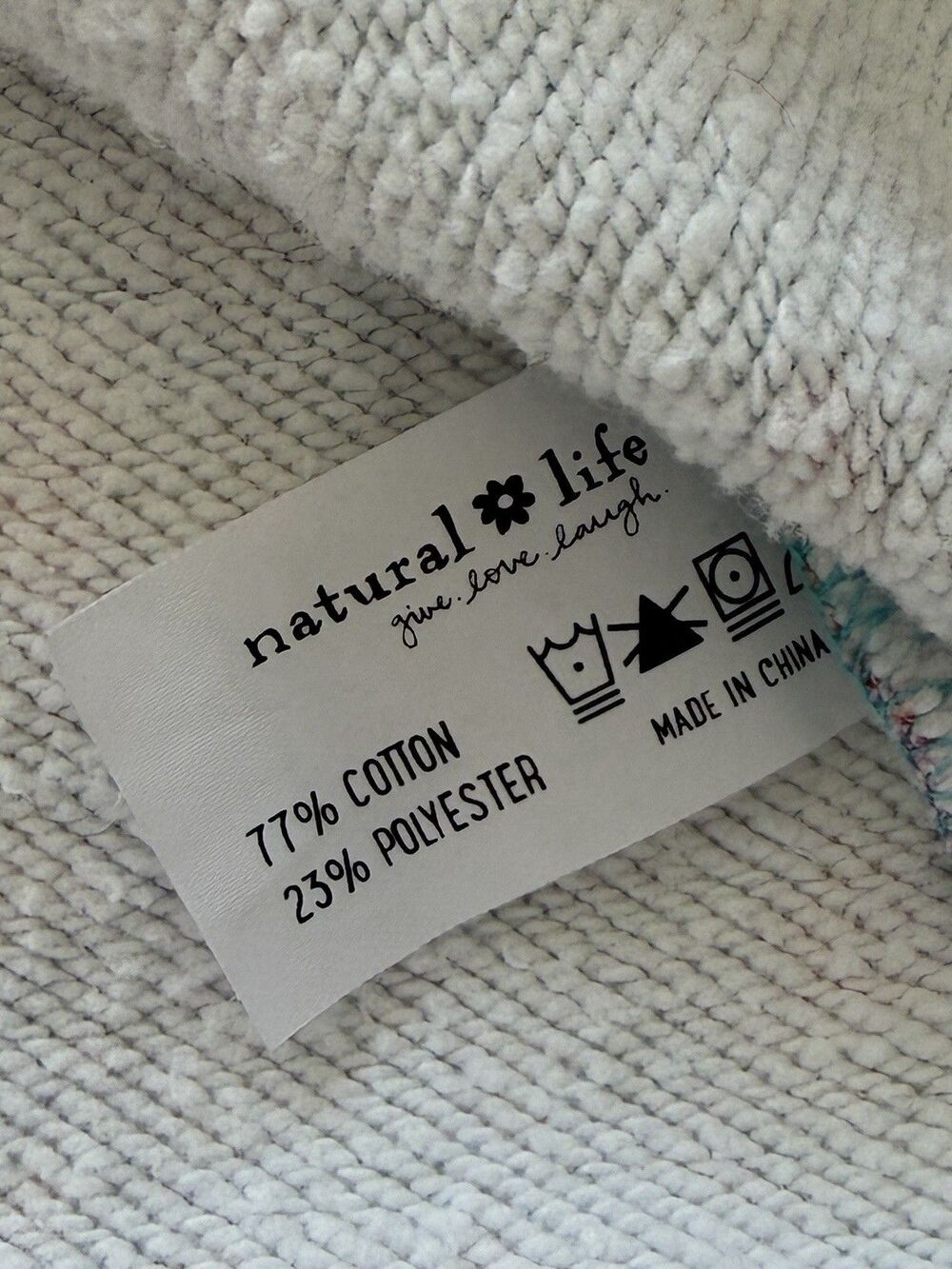 Natural Life Womens Pullover S/M Blue Floral Quarter Zip Oversized Boho Hippie - Picture 13 of 13